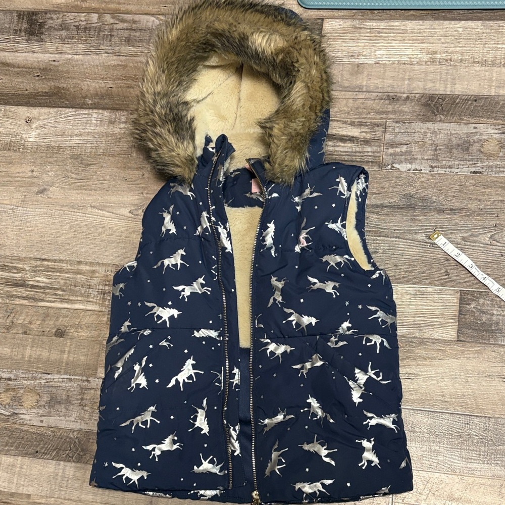 Joules Navy Vest with Silver Horse Print